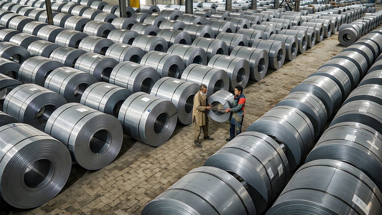 Extremely Dangerous Process! How Millions Of Steel Coils Are Converted Into Steel Pipes 