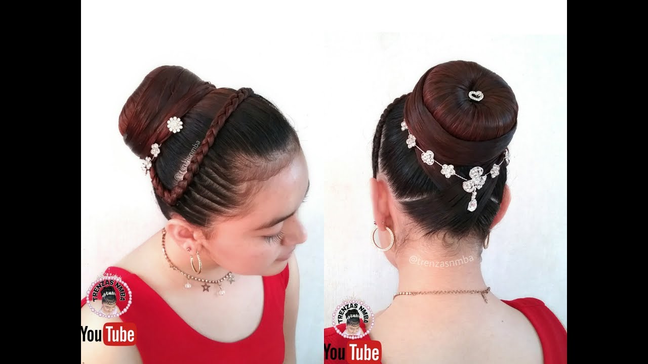 peinado facil con Dona chongo elegante/peinado  para graduaci&oacute;nes o comuni&oacute;n