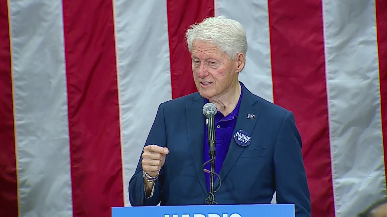 Former President Bill Clinton campaigns for Harris in Muskegon Heights