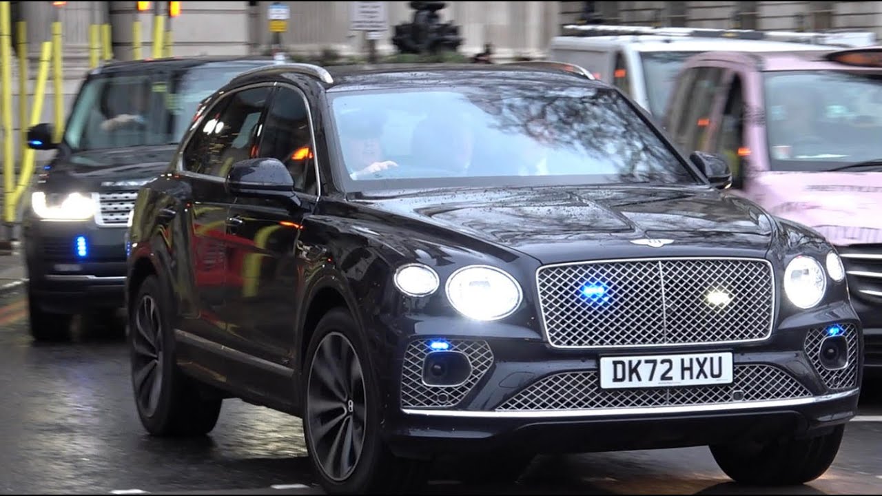 Princess Anne's motorcade (X2) escorted by the Special Escort Group in London - MPS