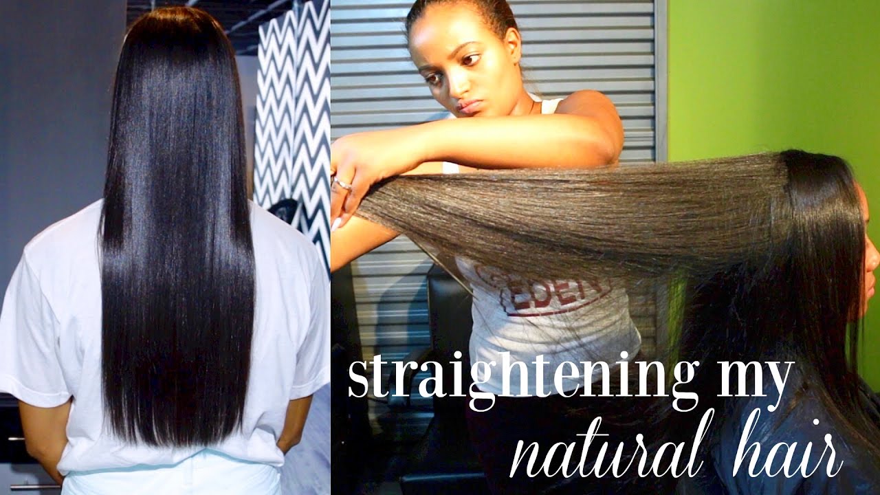 How I Straighten My Natural Hair | Natural Hair Salon Experience | Styles By Eden