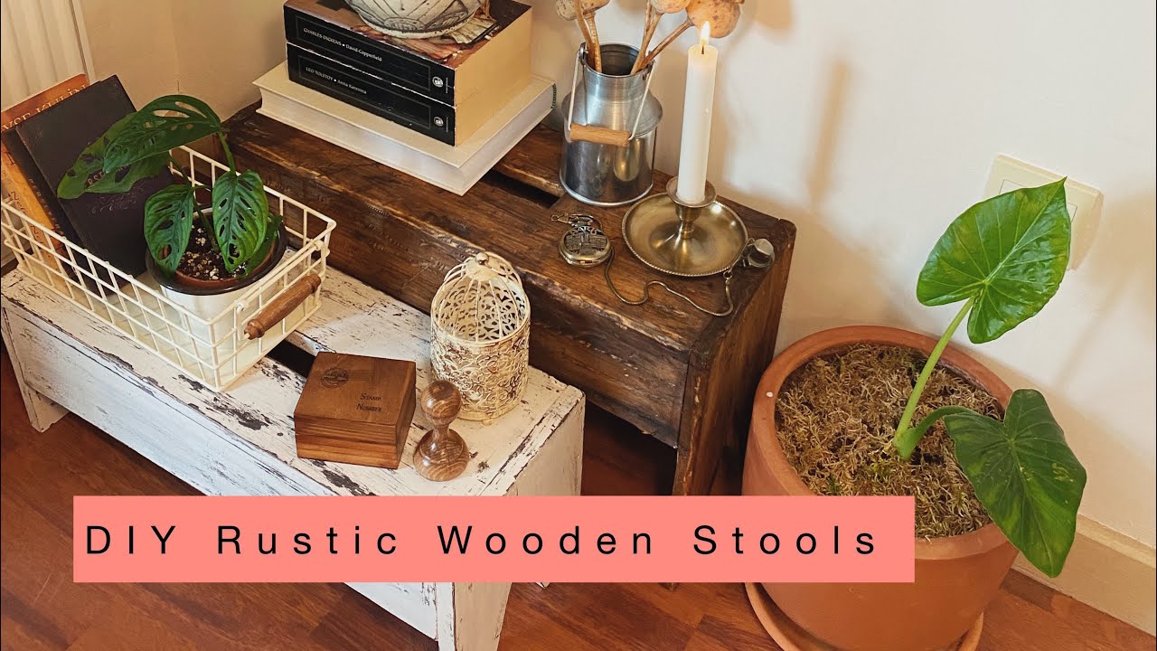 DIY Rustic Wooden Stools - Rustik Ahşap Tabure Nasıl Yapılır?