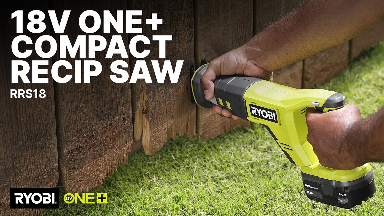 RYOBI 18V ONE+ Compact Reciprocating Saw (RRS18) in action
