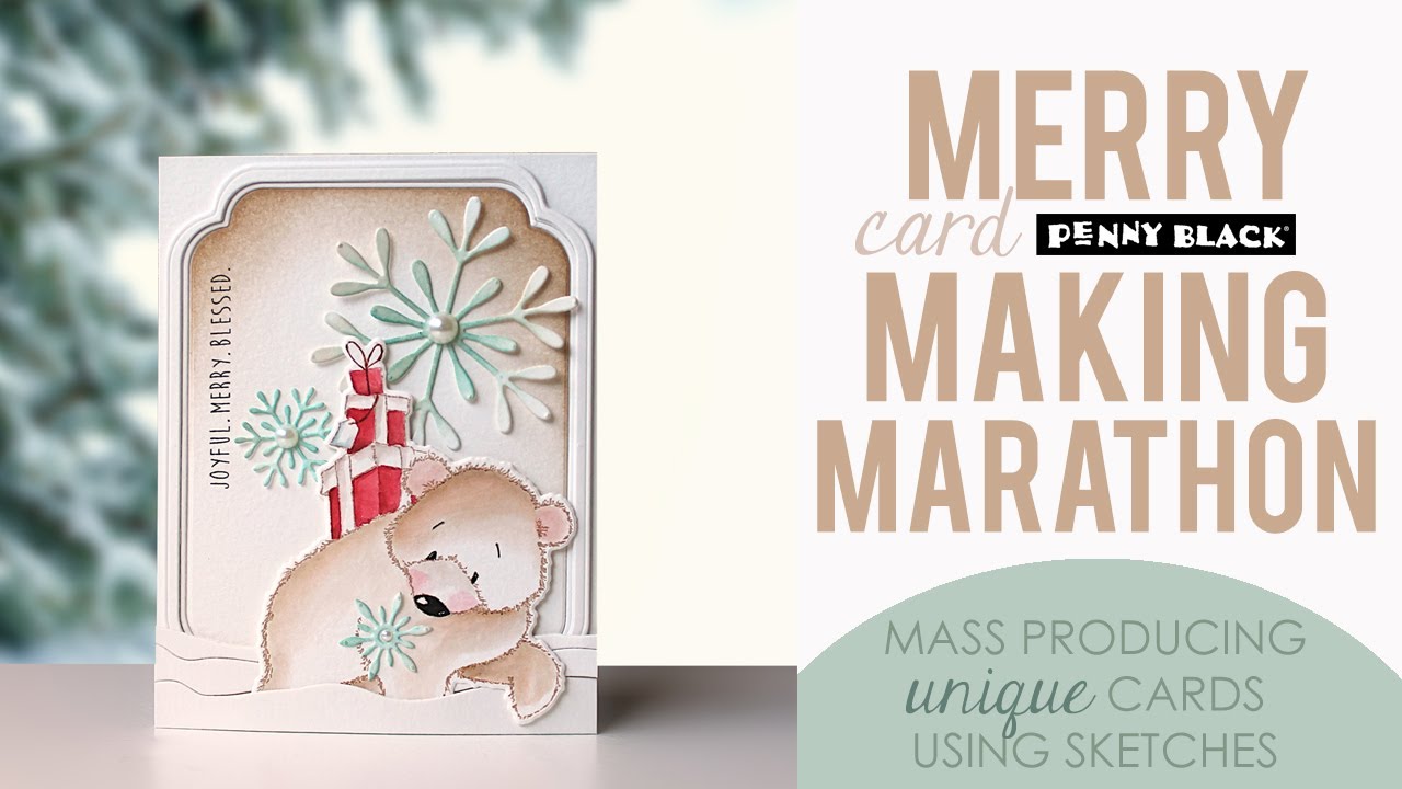 Create Snowy Scenes  | Mass Produce UNIQUE Handmade Christmas Cards | Merry Making Marathon #7