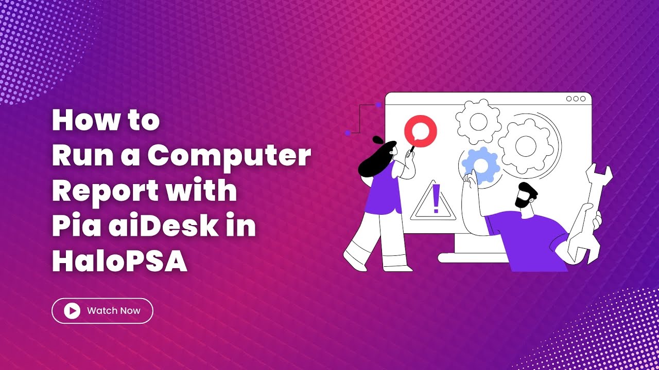 How to  Run a Computer Report with   Pia aiDesk in HaloPSA