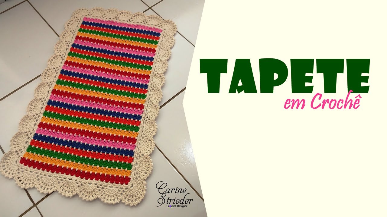 Tapete de crochê feito com sobras de linha por Carine Strieder