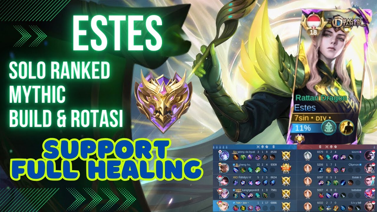 GAMEPLAY ESTES SUPPORT SOLO RANKED MYTHIC 2025 | ROTASI & BUILD | MOBILE LEGENDS
