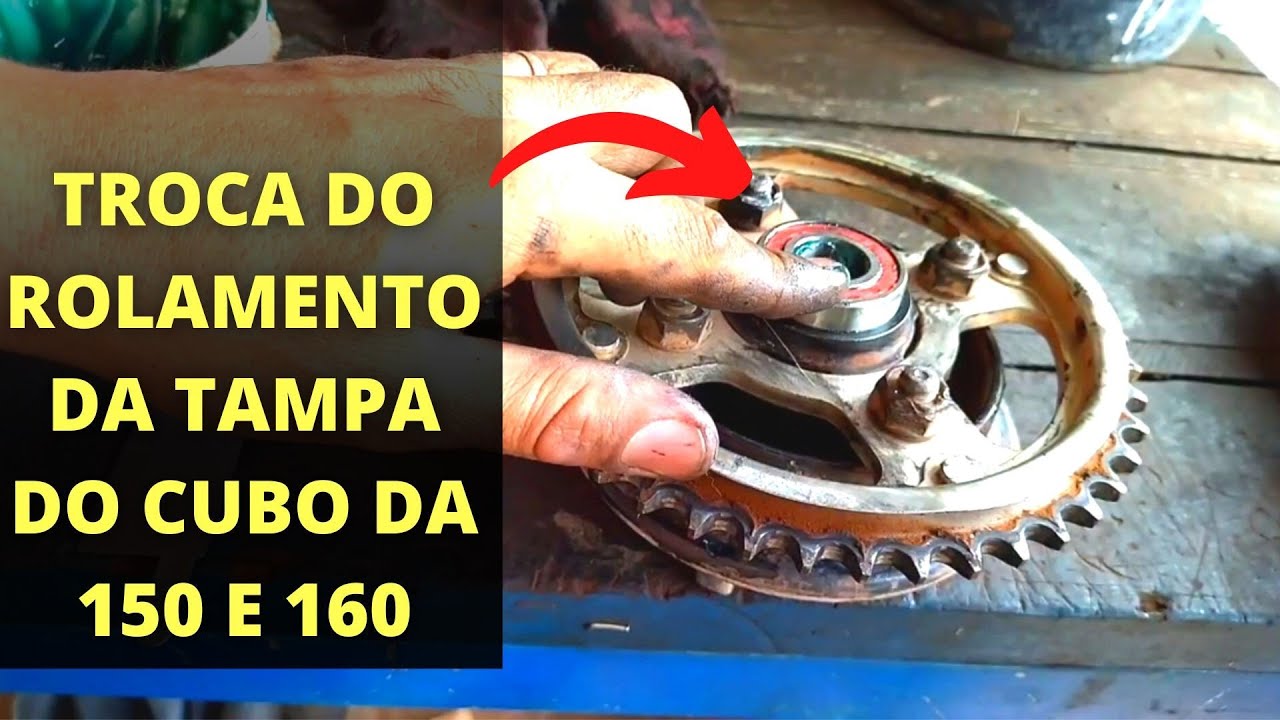Como trocar rolamento da tampa da coroa das motos 150 160 e biz?