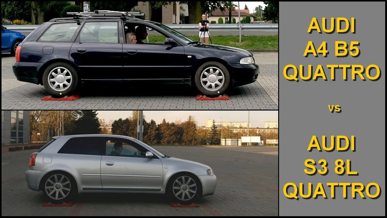 SLIP TEST - TORSEN vs HALDEX - Audi A4 B5 Quattro vs Audi A3 / S3 8L Quattro - @4x4.tests.on.rollers