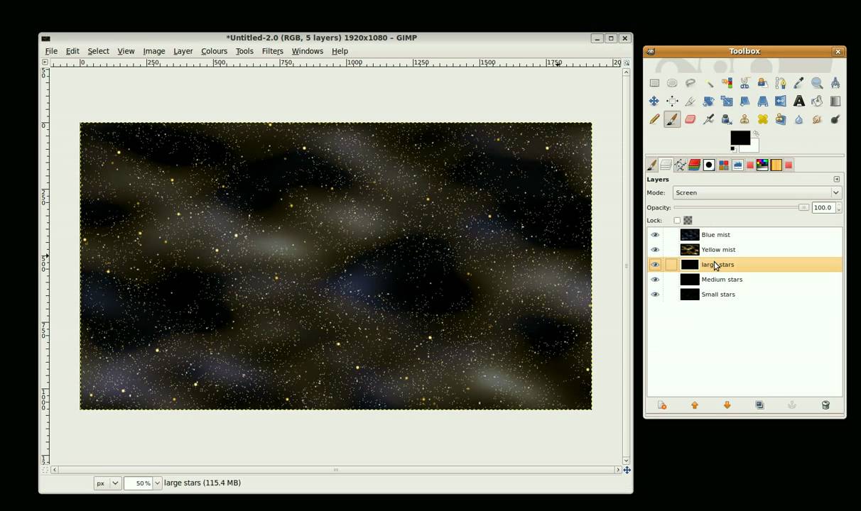 Gimp Tutorial - Background of stars Part 2