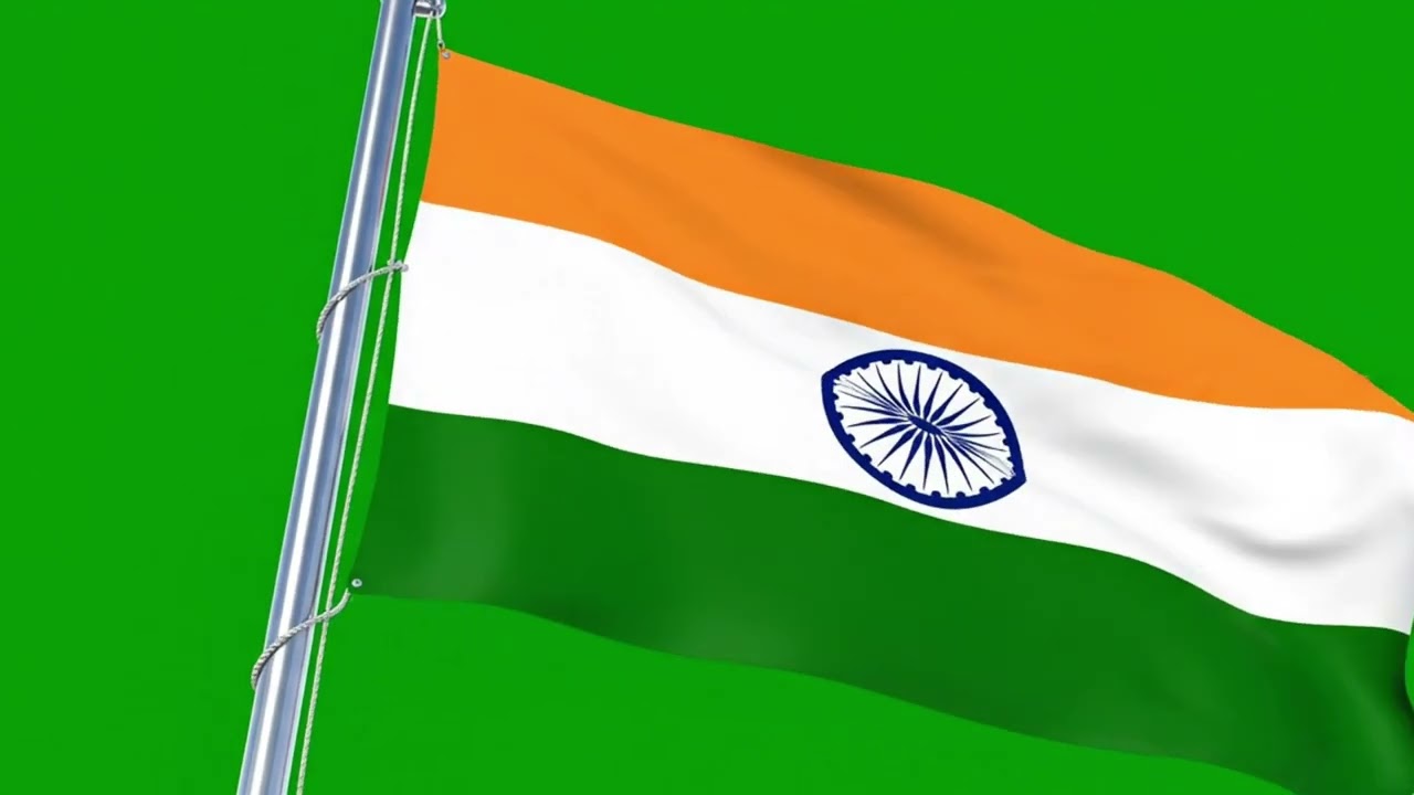 FREE No Copyright Green Screen Dramatic Indian Flag 🇮🇳 | Cinematic Loop Video | 4K Overlay