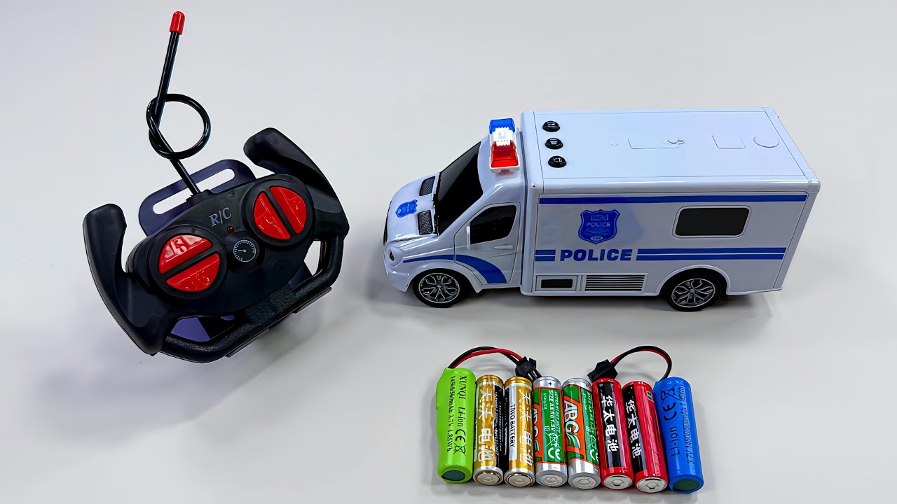 Unboxing RC city police car, RC stunt transformation car, EV dump truck, EV shark model car