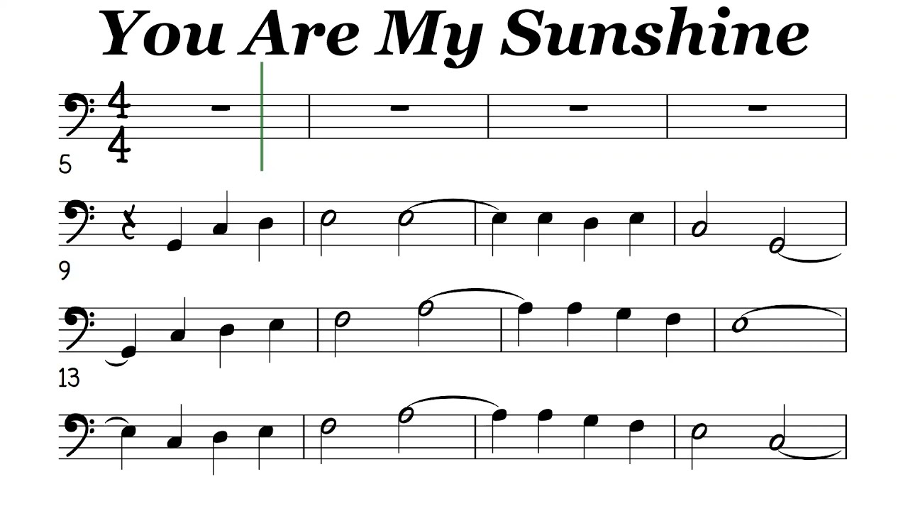 You Are My Sunshine Cello Trombone Sheet Music Backing Track Play Along Partitura