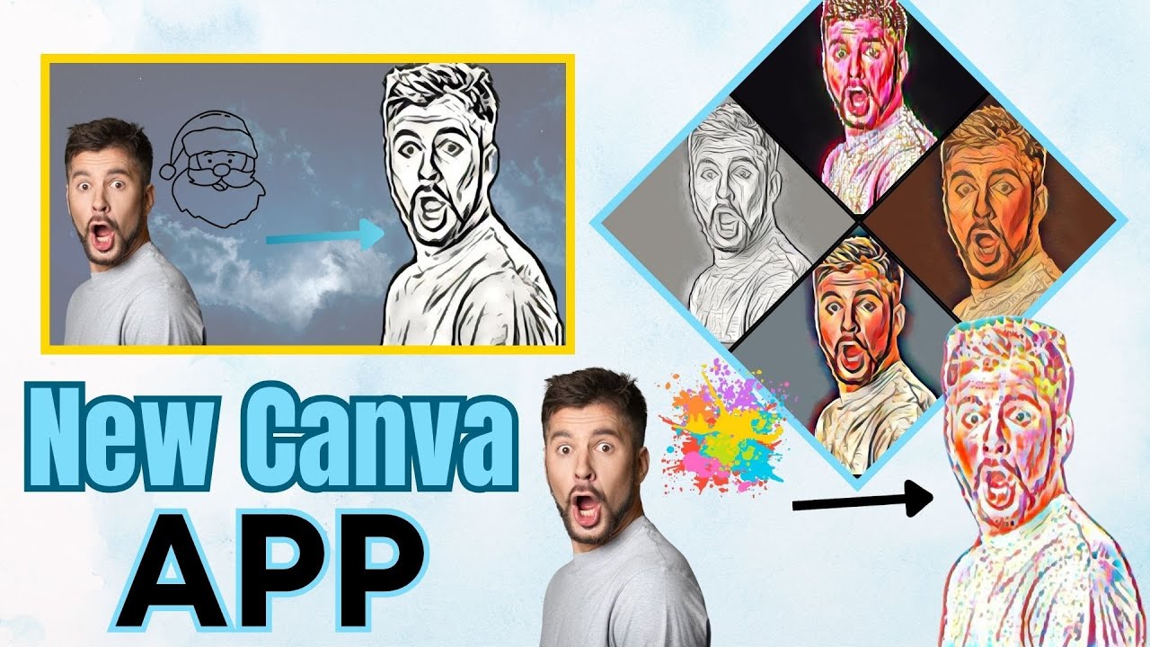 Edit photo with Canva, image to drawing, photo to line art, photo to painting effect