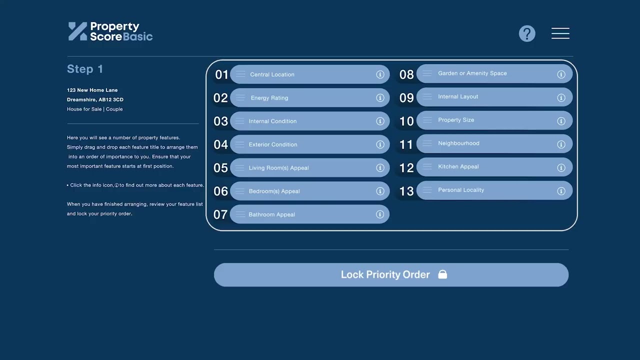 Property Score Basic arranging features