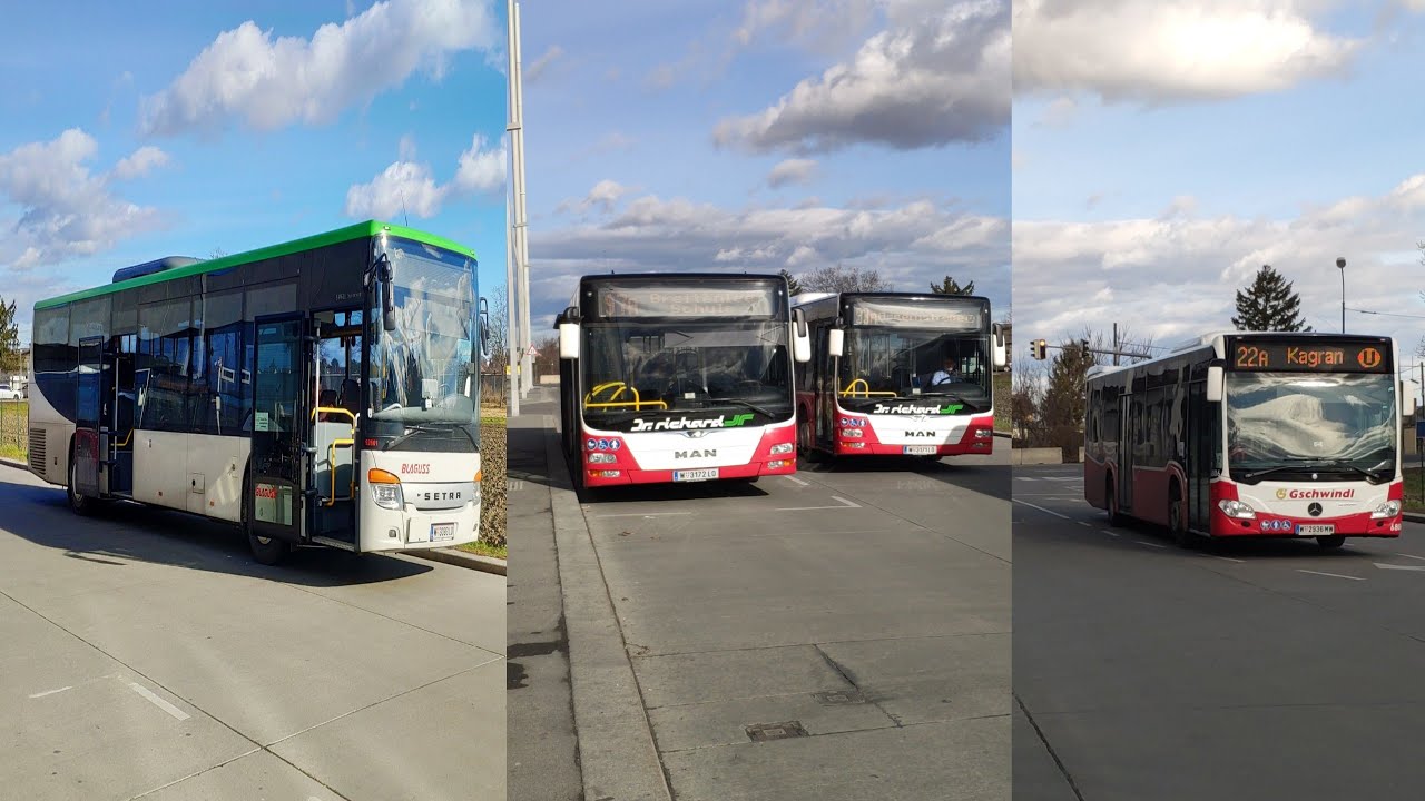MAN, Mercedes Benz und SETRA Busse Filmen in Wien [1080p60]