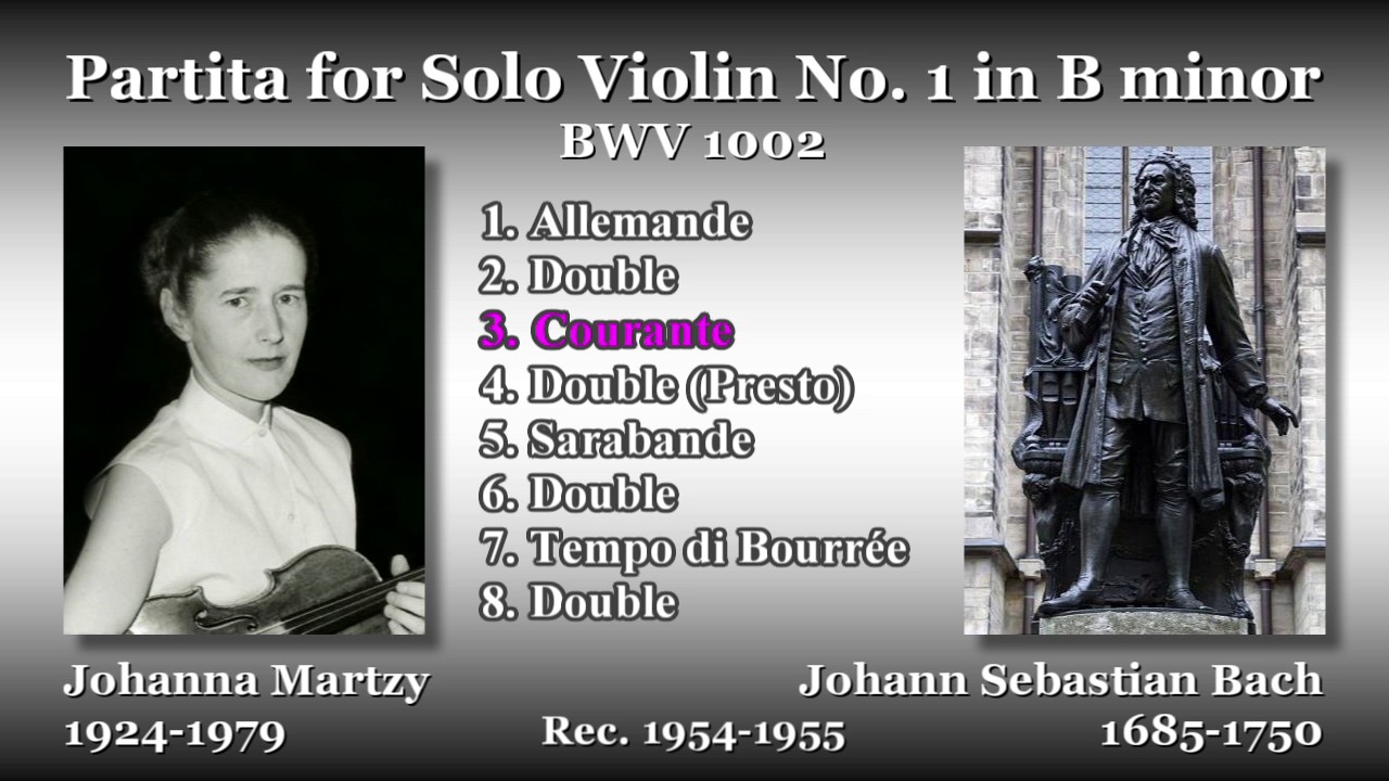 Bach: Partita for Solo Violin No. 1, Martzy (1954) バッハ 無伴奏ヴァイオリンのためのパルティータ第1番 マルツィ