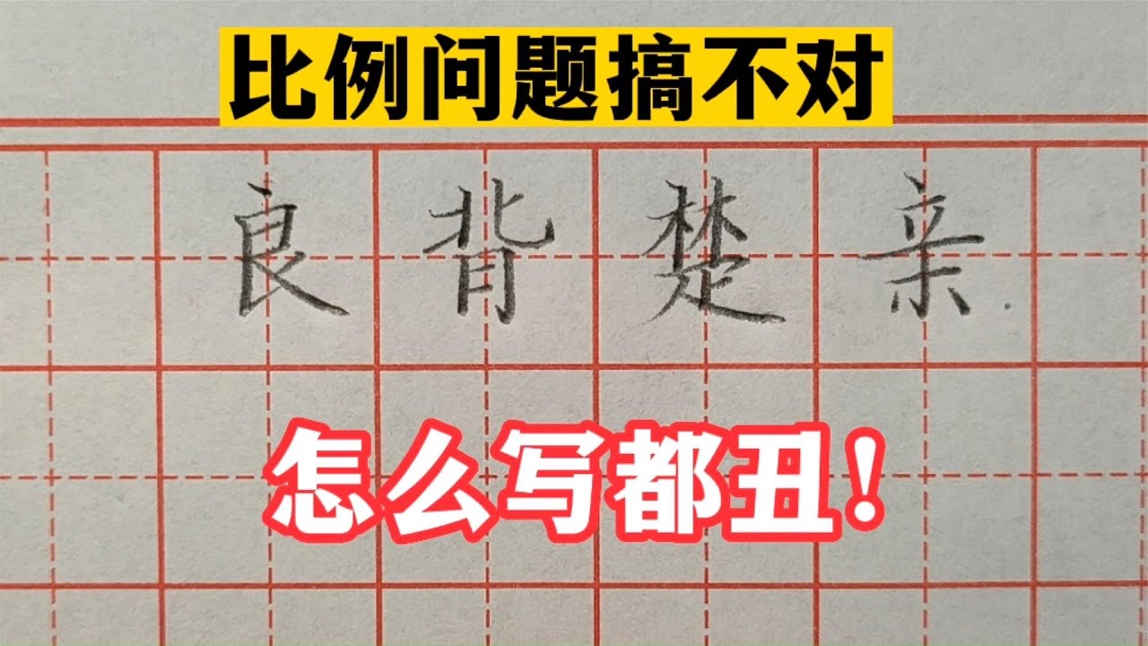 硬笔书法教学，跟老师学习常用汉字结构分析，掌握汉字比例问题