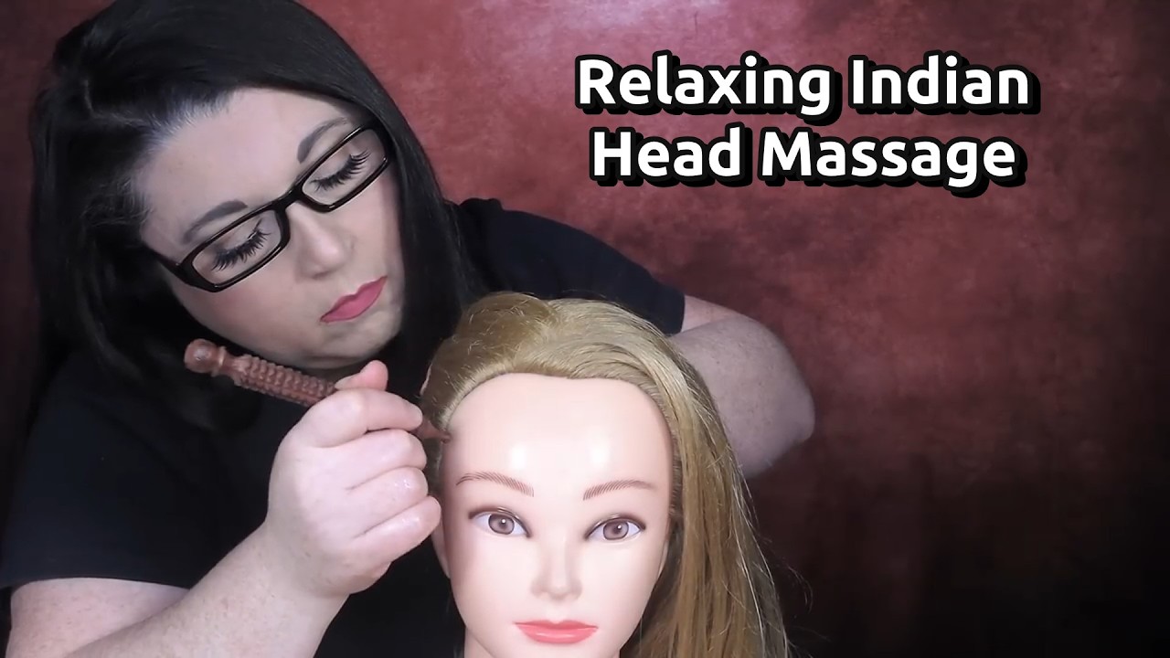 ASMR индийский массаж головы инструменты темно