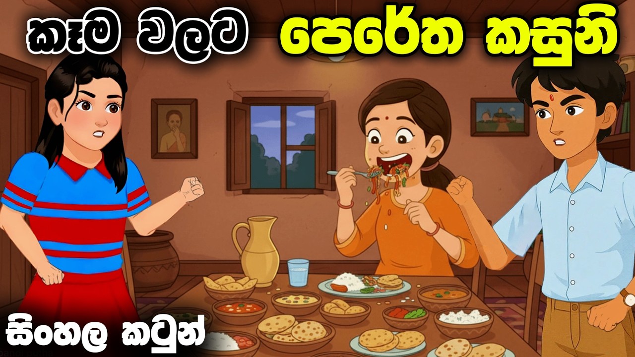 කෑම වලට පෙරේත කසුනි | Sinhala Cartoon | Lama Katha #sinhalacartoon #sinhalakathandara