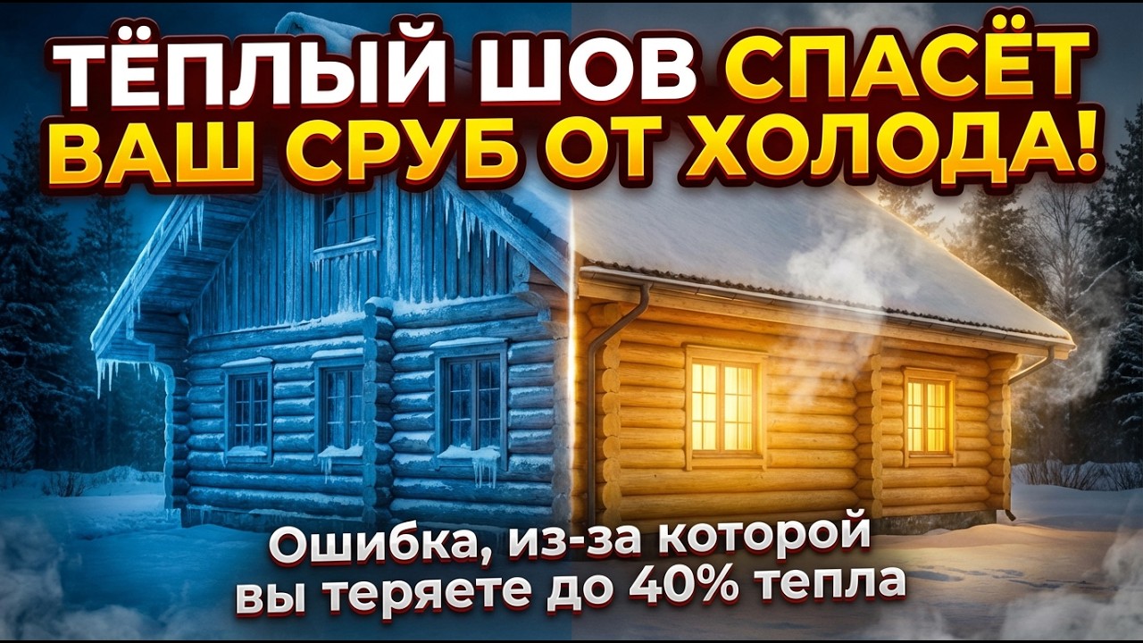 🔥 ТЁПЛЫЙ ШОВ СПАСЁТ ВАШ СРУБ ОТ ХОЛОДА! 💸 До 40% тепла уходит в щели?!