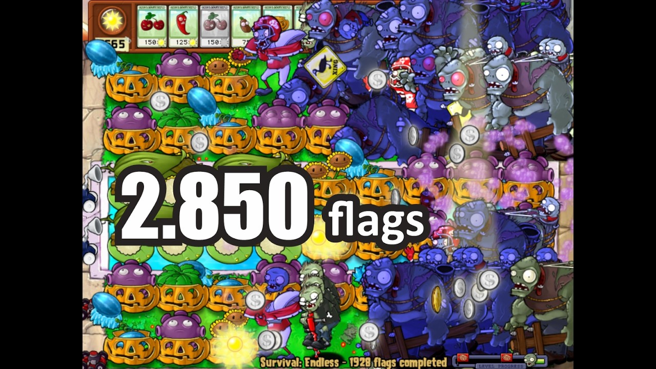 PvZ Survival Endless 2850 flags