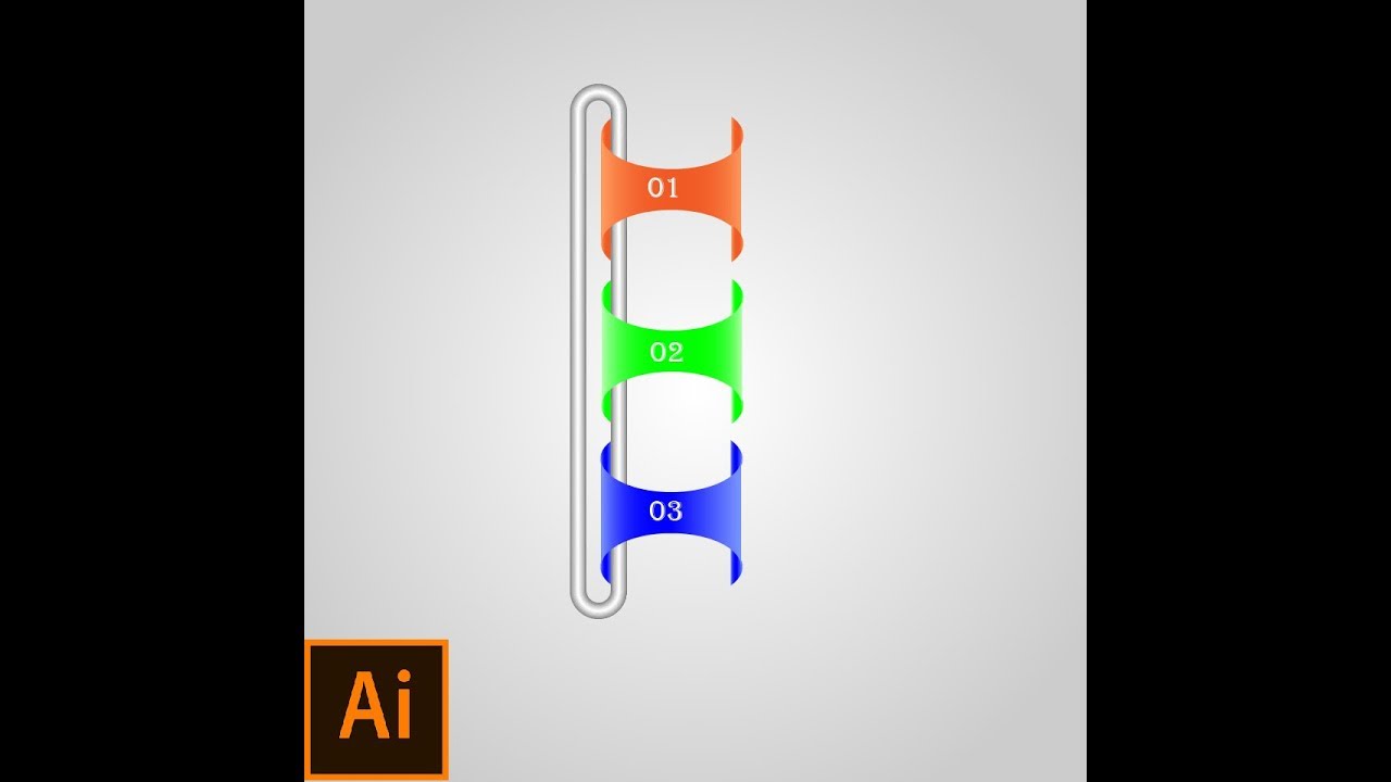 Adobe Illustrator Graphic Design ~ How to Create Curl Infographic Banner in Illustrator CS6