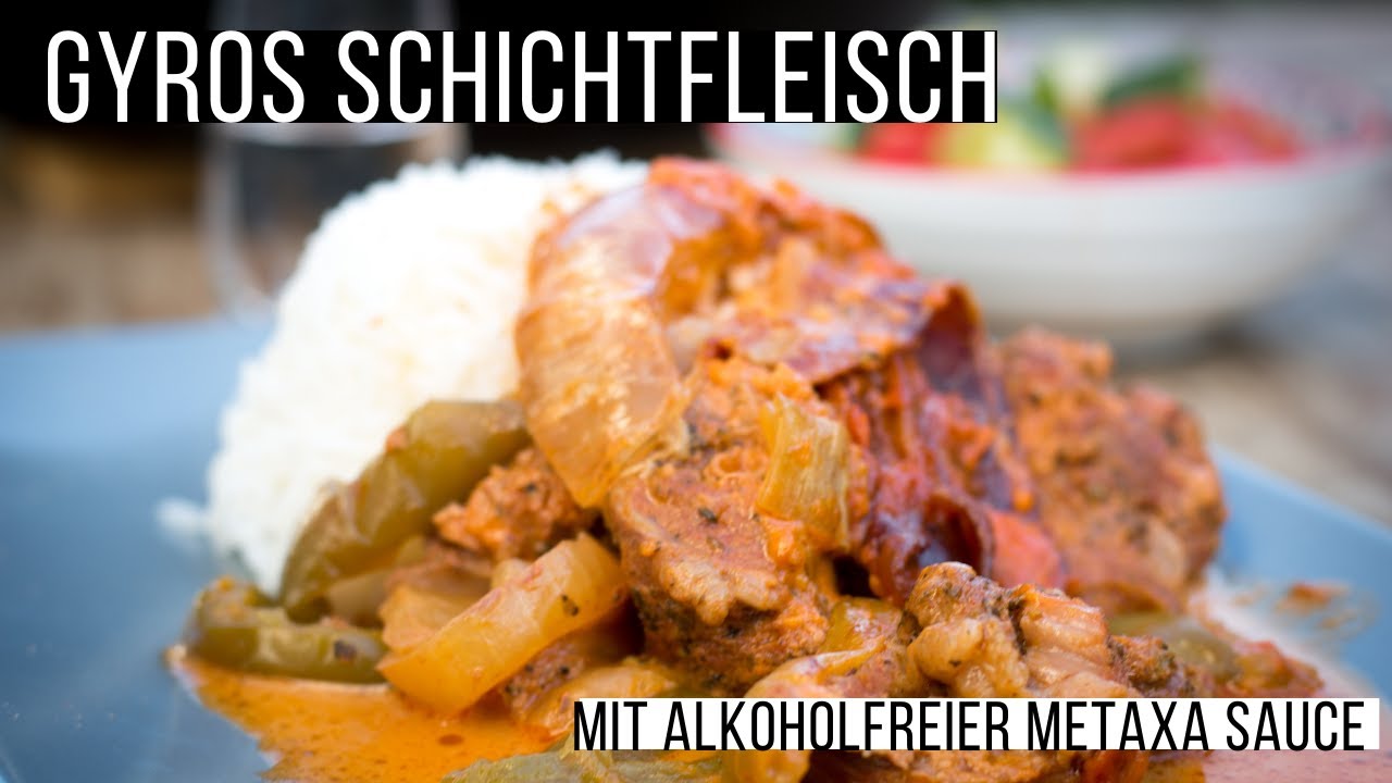 Gyros Schichtfleisch mit alkoholfreier Metaxa Sauce - Rezept by Daughter & Dad's Sizzlezone
