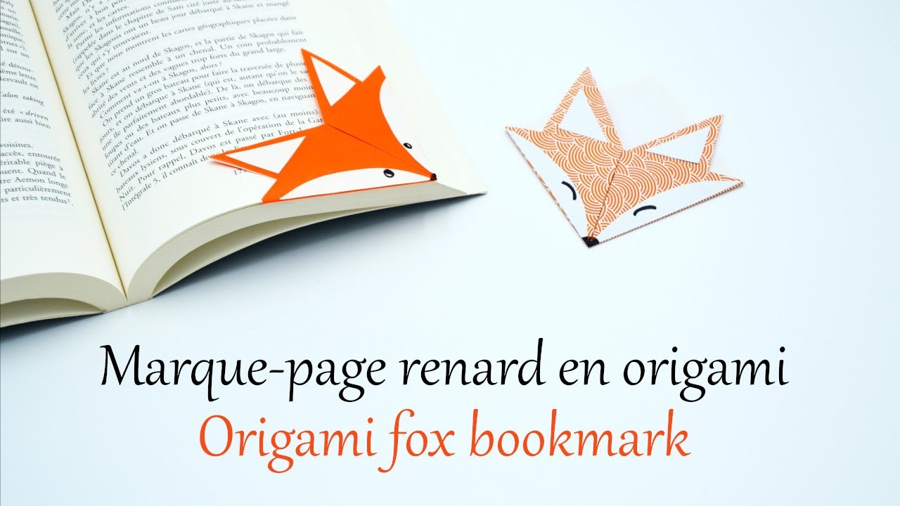 Tuto #12 : marque-page renard en origami - origami fox bookmark