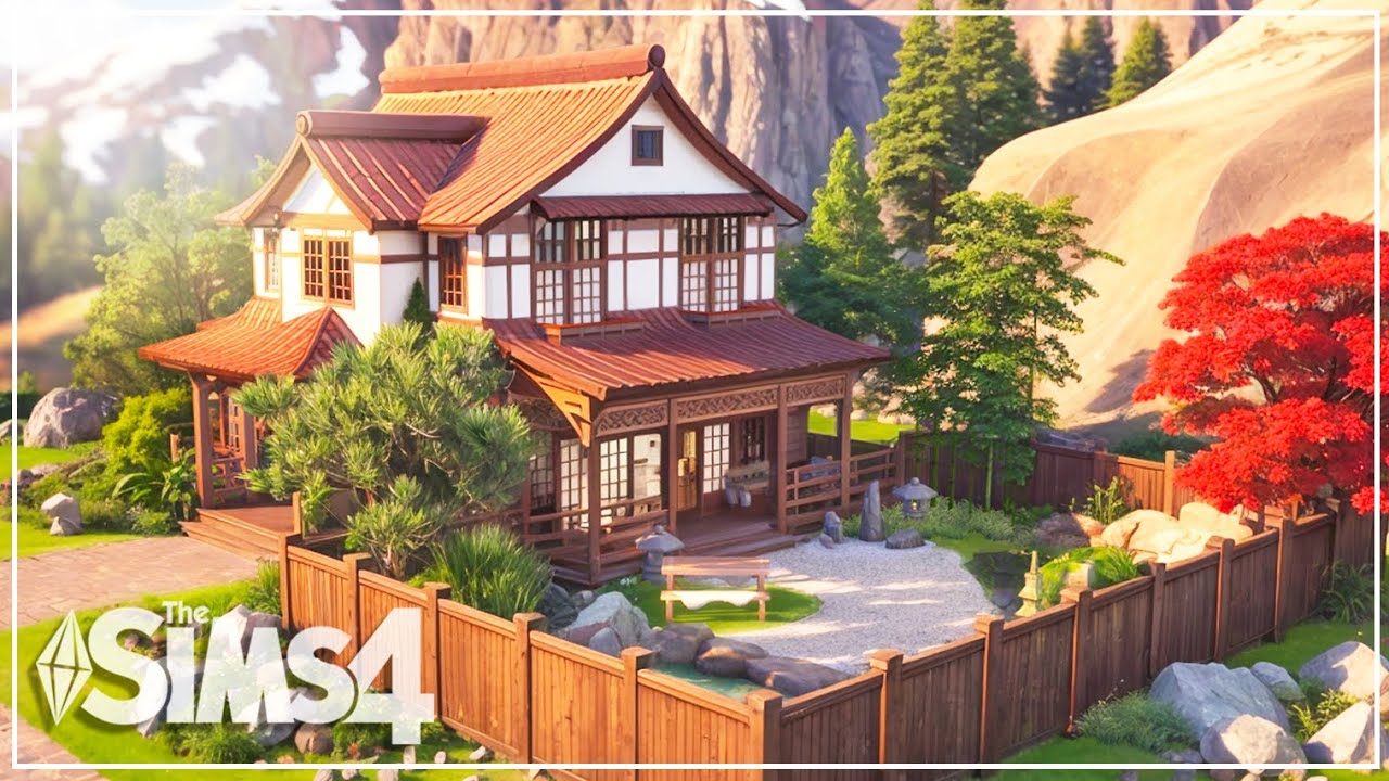 Japanese House | Base Game + Snowy Escape | NO CC | Sims 4 Speed Build | シムズ４建築