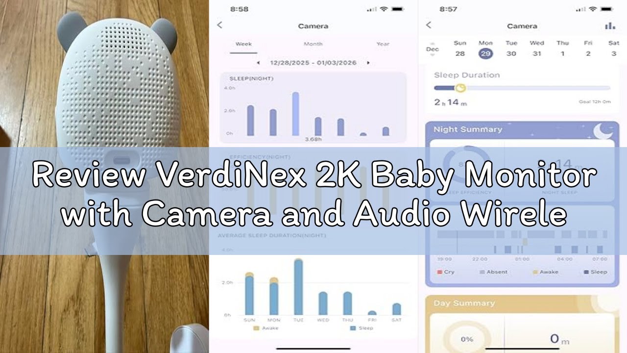 Review VerdiNex 2K Baby Monitor with Camera and Audio Wireless, No WiFi Needed for Crib Mount, Night