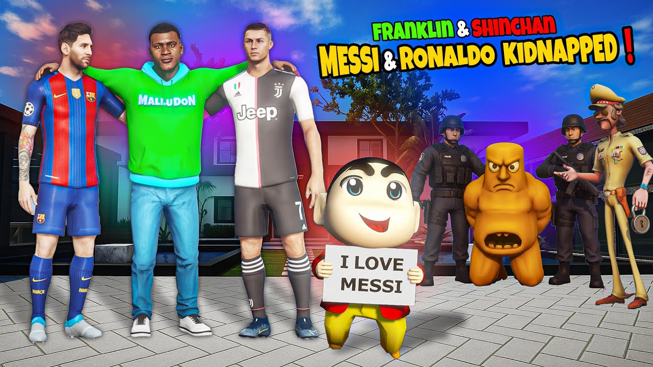 Messi & Ronaldo Kidnapped in GTA 5 Malayalam! 😱 Franklin & Shinchan to the Rescue! ⚽🔥
