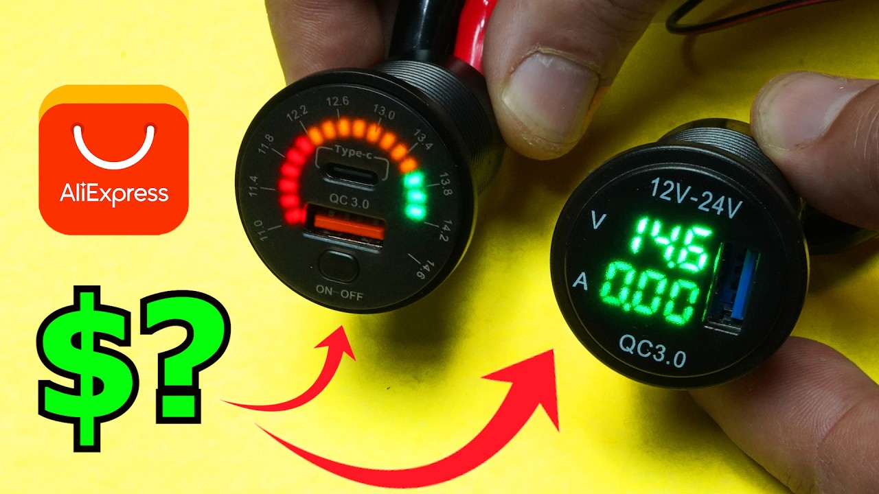 LED Volt Amp Meter Charger Panel Sockets from Aliexpress