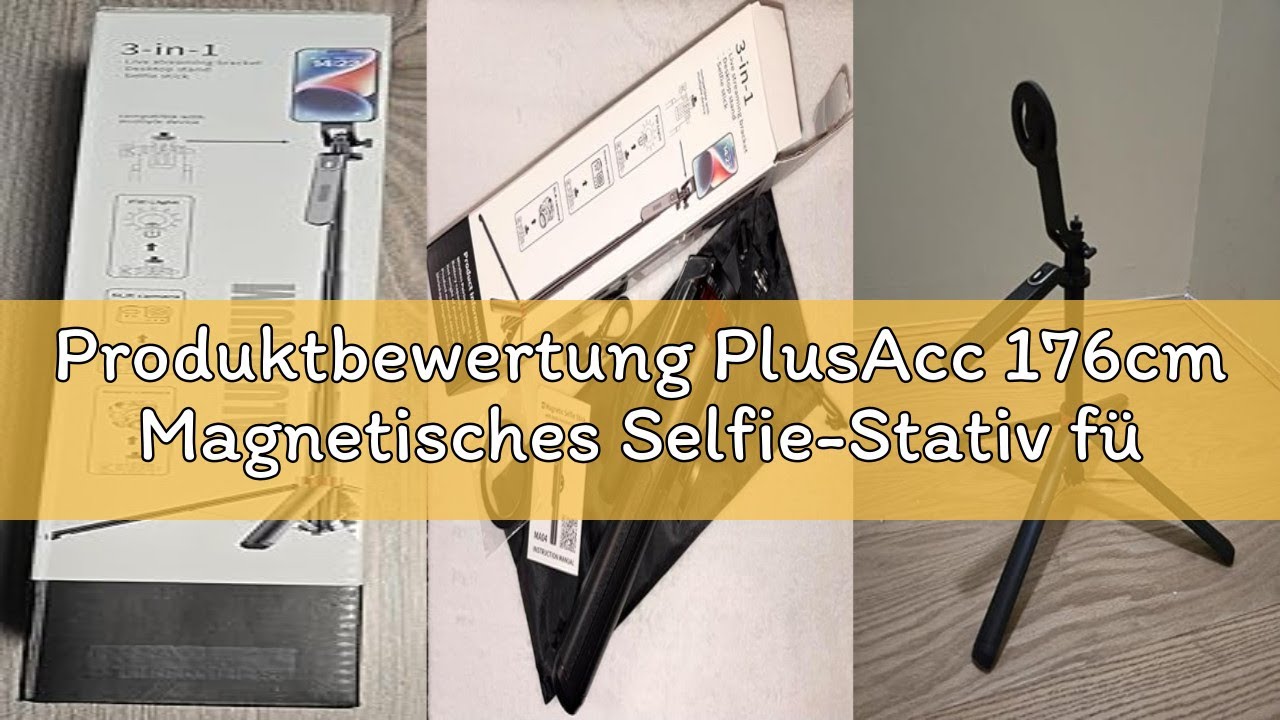 Produktbewertung PlusAcc 176cm Magnetisches Selfie-Stativ für MagSafe - Stabile Aluminium Tripod Sti