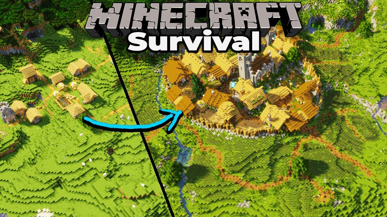 FINAL Plains Village Transformation : Minecraft 1.14 Survival Let's Play : Building with fWhip