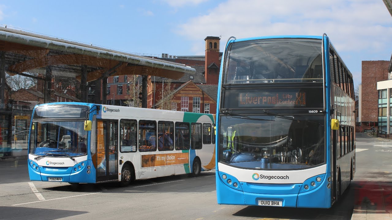 *Windscreen View* Scania N230UD ADL Enviro 400 (X1 to Liverpool) OU10 BHA/15909//Stagecoach