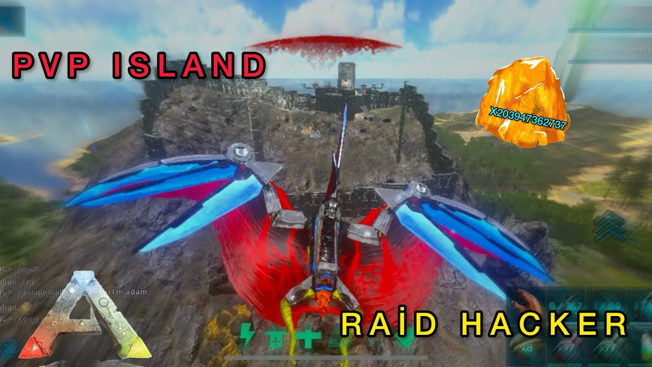 ARK | NEW PVP ISLAND RAİD HACKER AND SMALL BASE s/1