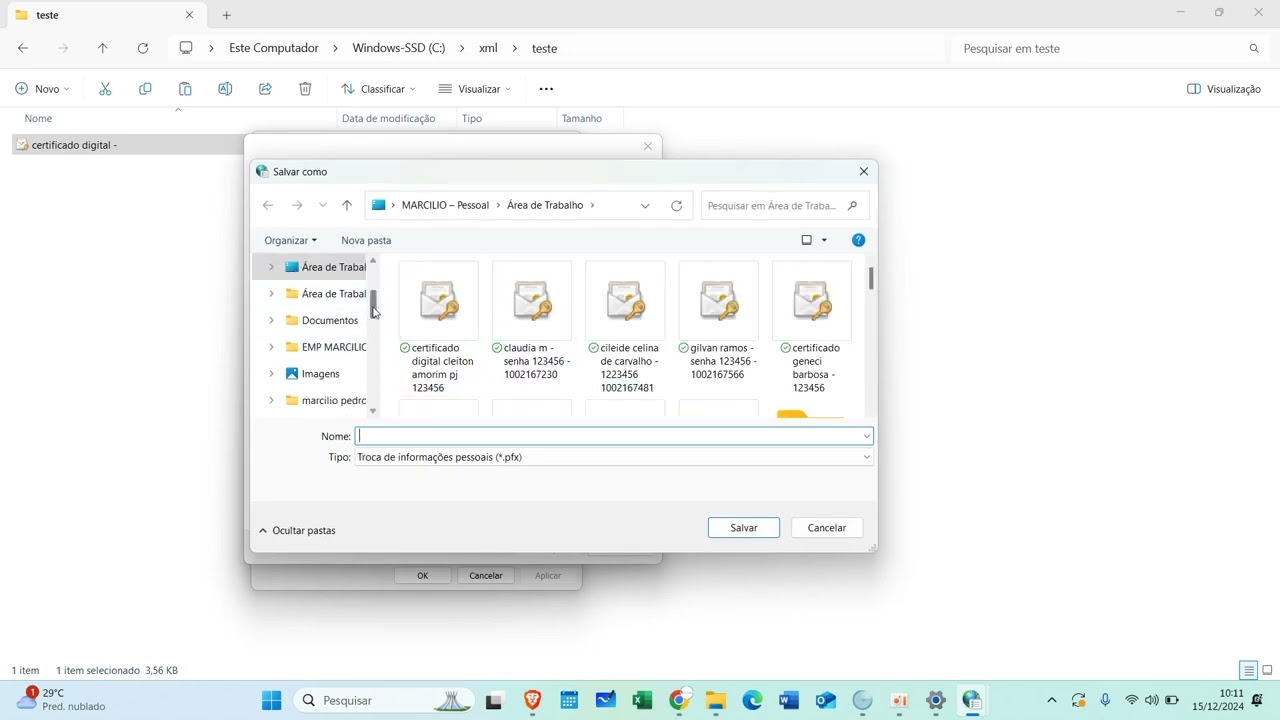 Recuperando senha do certificado digital a1