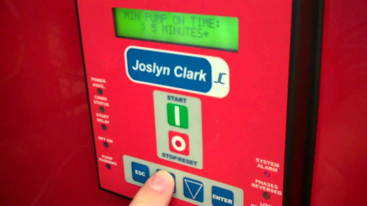 Adjusting the Settings on a Joslyn Clark Proguard Electric Fire Pump