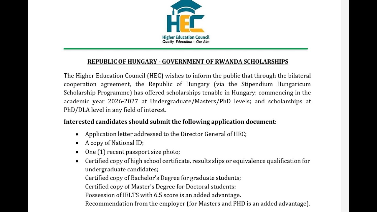 SCHOLARSHIP UPDATES: STUDY IN HUNGARY FOR A FULL-FUNDED SCHOLARSHIP