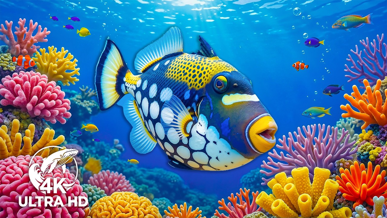 Relaxing 4K Coral Reef Aquarium — Mesmerizing Tropical Fish & Colorful Corals