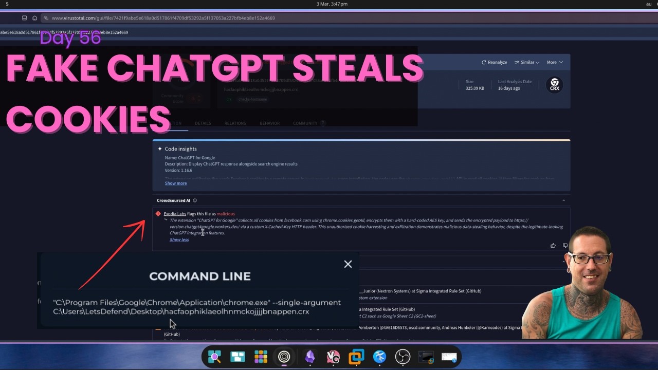 Day 56 of Becoming a SOC Analyst | FakeGPT Chrome Extension Steals Facebook Session Cookies