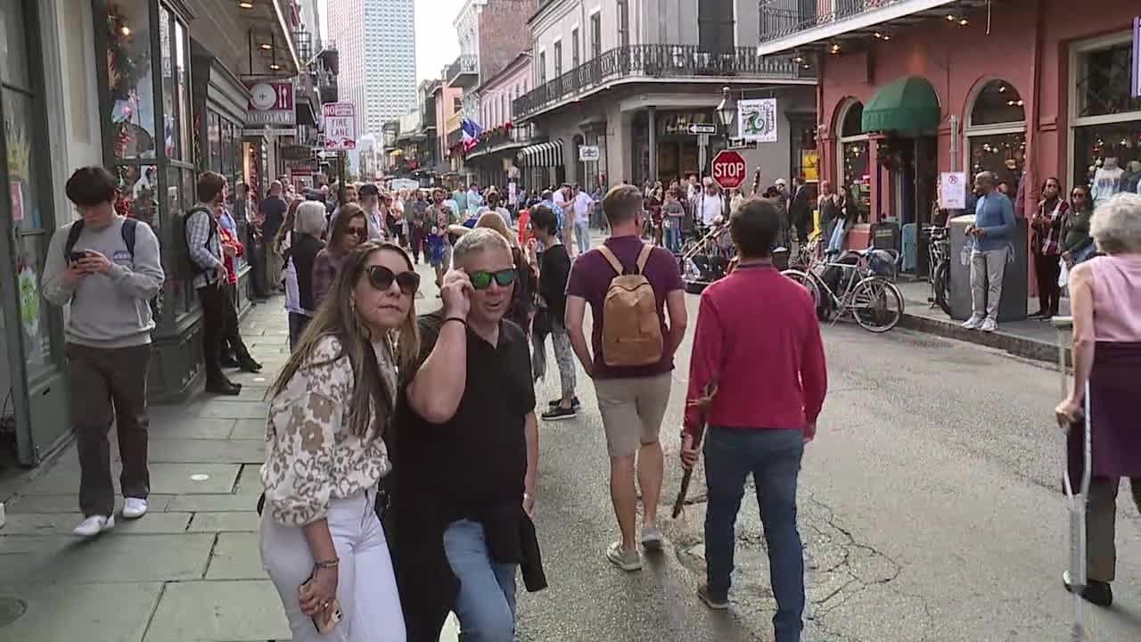 French President Macron in French Quarter