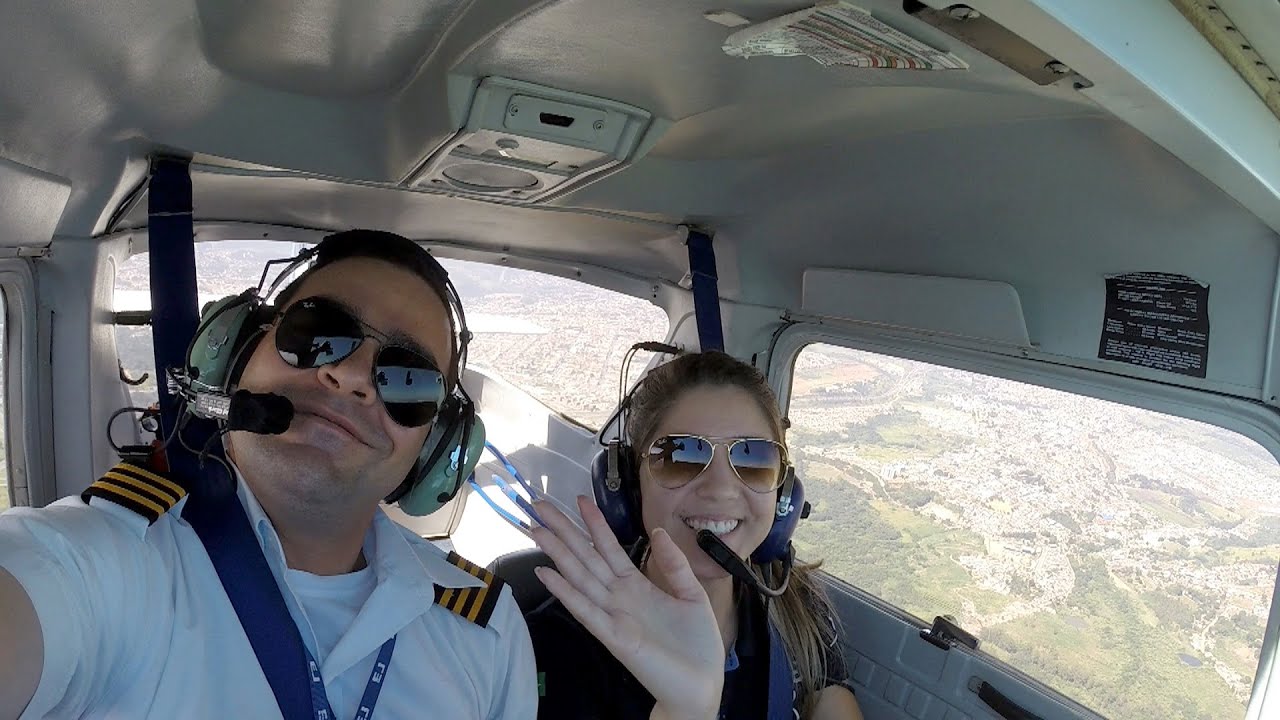 Curso Prático de Piloto Privado - 1º Voo Aluna Jenifer Carneiro