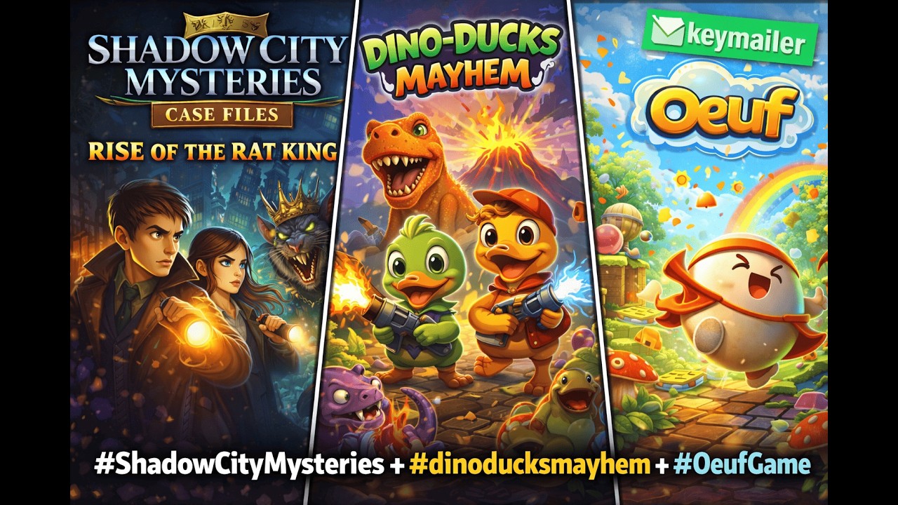 Shadow City Mysteries #ShadowCityMysteries + Dino-Ducks #dinoducksmayhem + Oeuf #OeufGame #keymailer