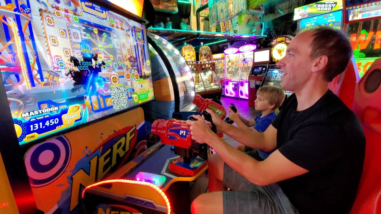Playing Games at Marty's Playland Arcade