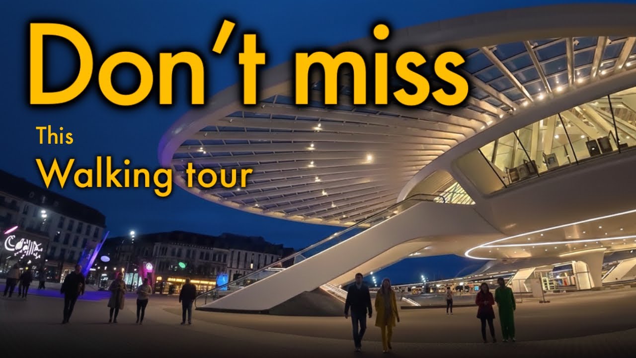 Mons, Belgium Night Walk 🇧🇪 | Beautiful City Center Walking Tour in 4K
