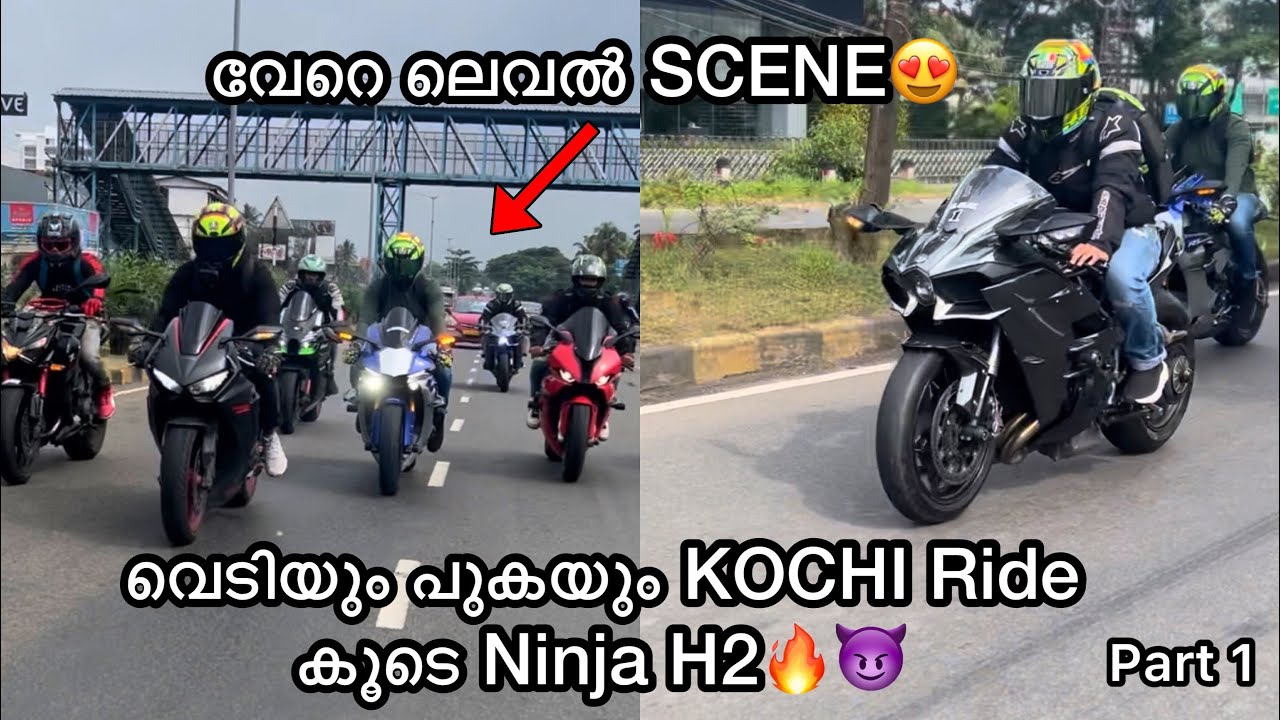 Ninja H2 Is Back😍വേറെ ലെവൽ SUPERBIKES Ride To Kochi🔥