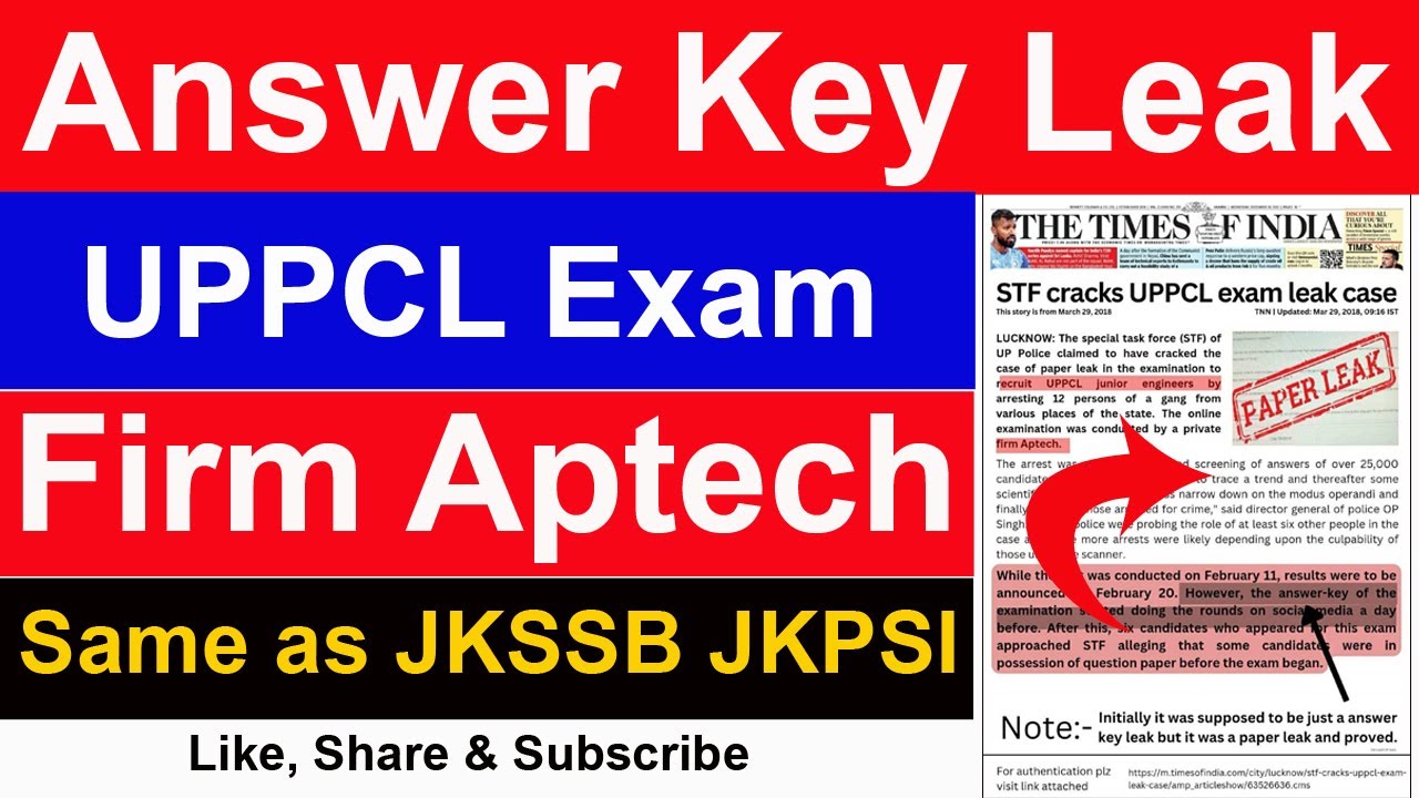 Answer key Leak l #Aptech l UPPCL Exam l  #Inside_Story l  @keepgrowingwithshamsher
