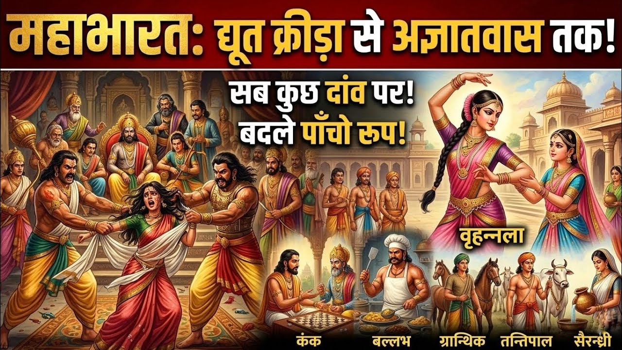 पाण्डवों का अज्ञातवास: धर्मराज से 'कंक' और अर्जुन से 'वृहन्नला' बनने का सफर। 🏕